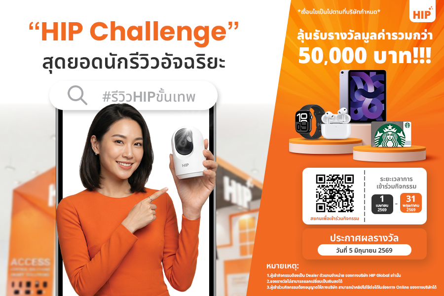HIP Challenge สุดยอดนักรีวิวขั้นเทพ ลุ้นรางวัลใหญ่
