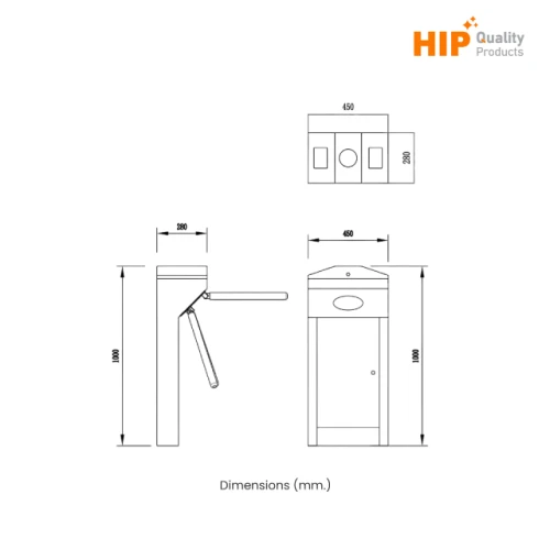 HIP เครื่องกั้นสามขา Tripod Turnstile CMZ116