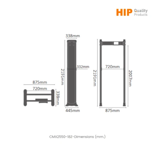 HIP ประตูตรวจจับโลหะ Walkthrough CMZ2550-18Z