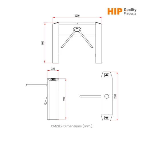 HIP เครื่องกั้นทางเดิน (Turnstile) CMZ115