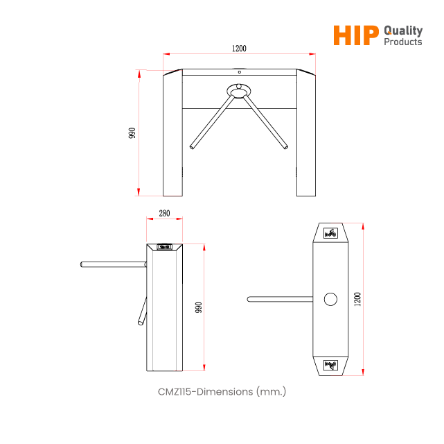 HIP เครื่องกั้นทางเดิน (Turnstile) CMZ115
